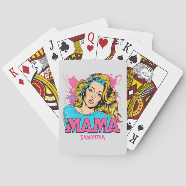 Baraja De Cartas Arte Retro Mama Pop Personalizado (20) (Reverso)