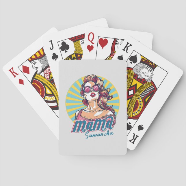 Baraja De Cartas Arte Retro Mama Pop Personalizado (9) (Reverso)