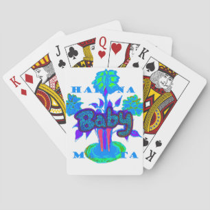 Baraja De Cartas Arte suave de flores azul cian: El toque de un beb