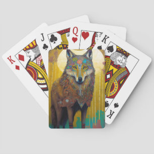 Baraja De Cartas Arte surrealista de vida salvaje de Boho Wolf