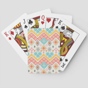 Baraja De Cartas Arte tribal: huella geométrica boho.