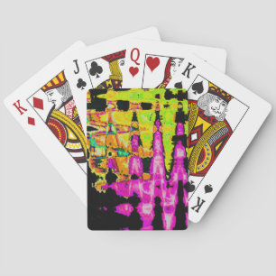 Baraja De Cartas Arte Única en Acuarela: Púrpura, Negro y Lima