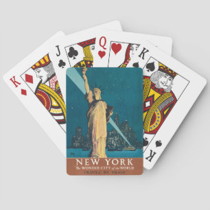 Baraja De Cartas Arte Vintage de la Estatua de la Libertad de Nueva