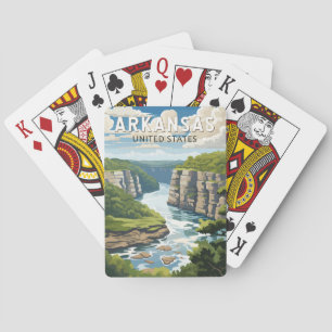 Baraja De Cartas Arte Vintage de Viajeros de Arkansas