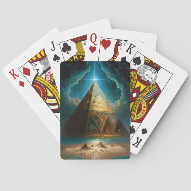 Baraja De Cartas Arte visionario piramidal místico (Reverso)