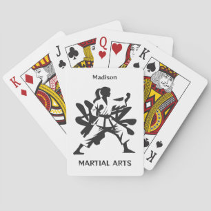 Baraja De Cartas Artes Marciales de Nombre Personalizado, Texto y C