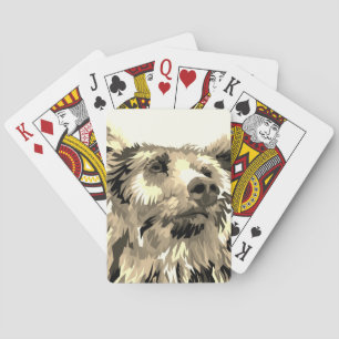 Baraja De Cartas Artes pop de oso pardo blanco negro