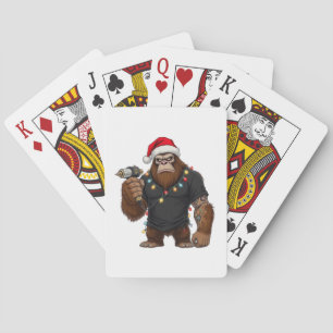 Baraja De Cartas Artista de tatuajes de Bigfoot Sasquatch Navidad
