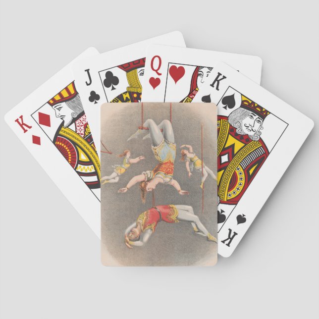 Baraja De Cartas Artistas De Trapecio Masculino Y Femenino (Reverso)