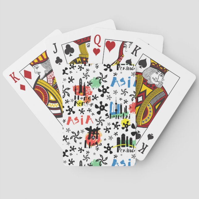 Baraja De Cartas Asia | Patrón de símbolos (Reverso)
