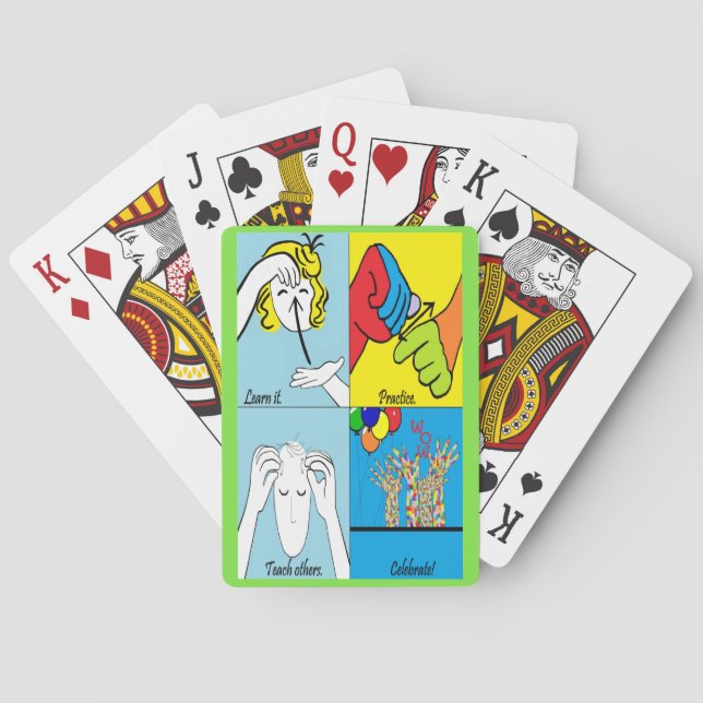 Baraja De Cartas ASL Cuatro pasos hacia el éxito (Reverso)