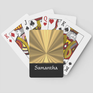 Baraja De Cartas Aspecto de oro personalizado y negro
