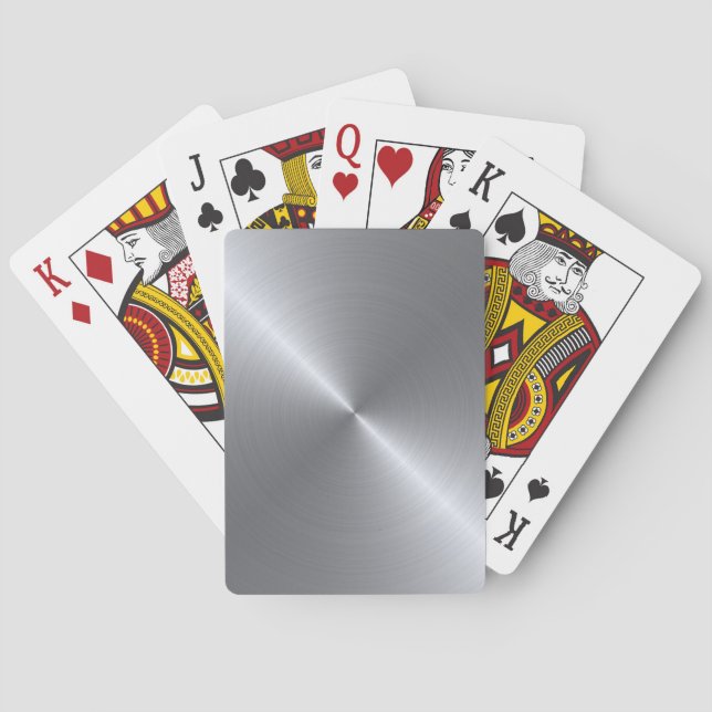 Baraja De Cartas Aspecto metálico pulido de acero inoxidable (Reverso)