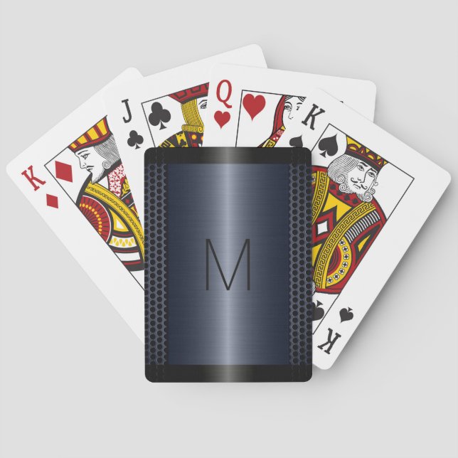Baraja De Cartas Aspecto Metalizado del acero inoxidable gris metál (Reverso)