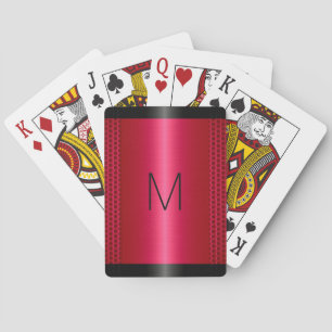 Baraja De Cartas Aspecto Metalizado del acero inoxidable rojo metál