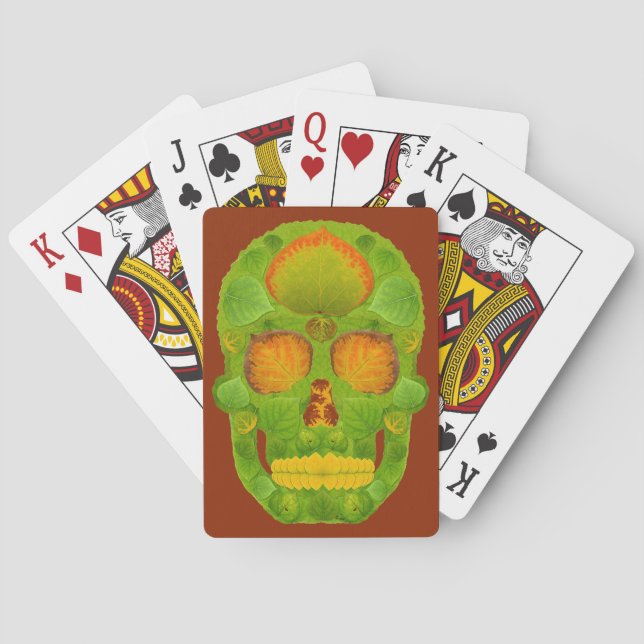 Baraja De Cartas Aspen Leaf Skull 10 (Reverso)