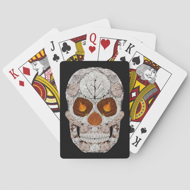 Baraja De Cartas Aspen Leaf Skull 11 (Reverso)