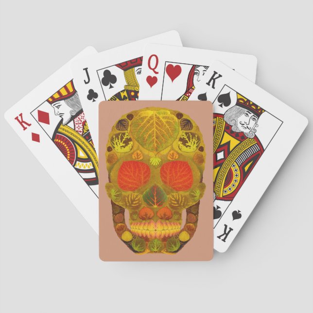 Baraja De Cartas Aspen Leaf Skull 12 (Reverso)