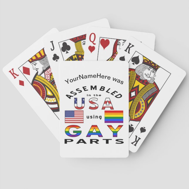 Baraja De Cartas Assembled in USA Using Gay Parts Personalized (Reverso)