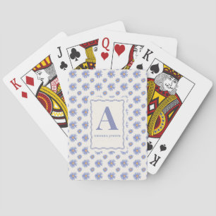 Baraja De Cartas Aster Púrpura Floral Personalizada 