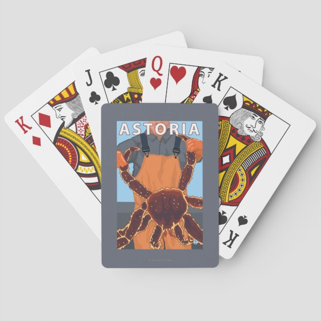 Baraja De Cartas Astoria, cangrejo de OregonKing (Reverso)