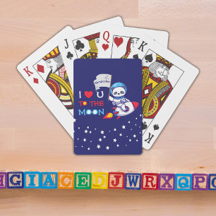 Baraja De Cartas Astronauta Cute Panda De Oso En Los Niños De Los B
