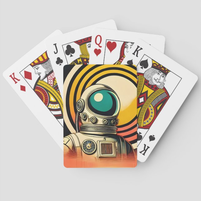 Baraja De Cartas Astronauta de la era espacial de mediados del sigl (Reverso)