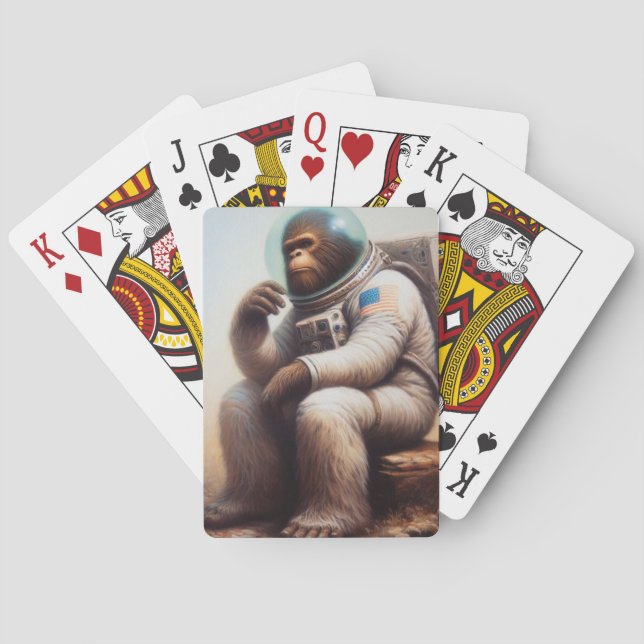 Baraja De Cartas Astronauta de pie grande (Reverso)