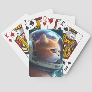 Baraja De Cartas Astronauta Gato Adorable
