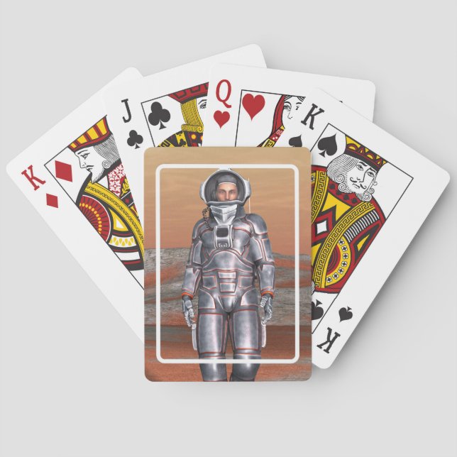 Baraja De Cartas Astronauta Marte - Explorador Espacial en Planeta  (Reverso)
