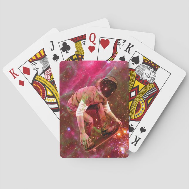 Baraja De Cartas Astronauta Skateboard (Reverso)