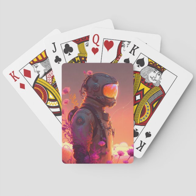 Baraja De Cartas Astronauta World Discovery Pintando el universo hu (Reverso)