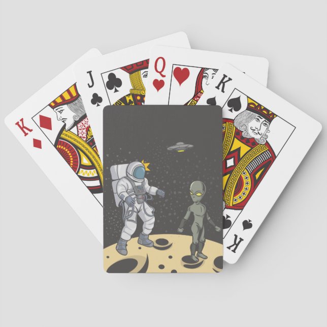 Baraja De Cartas Astronauta y alienígena   (Reverso)