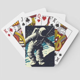 Baraja De Cartas Astronautas de SF en Spacewalk - Woodcut (2)