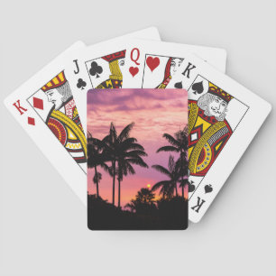 Baraja De Cartas Atardecer a través de palmeras