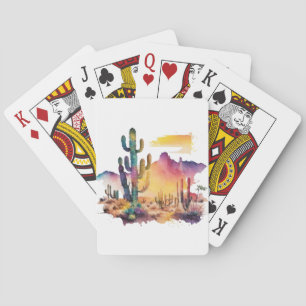 Baraja De Cartas Atardecer del desierto acuático de México
