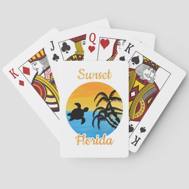 Baraja De Cartas Atardecer en Florida (Reverso)