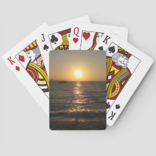 Baraja De Cartas Atardecer en la playa de Naklua .. Pattaya, Chonbu