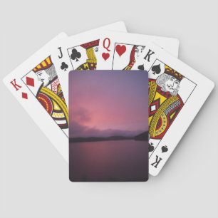 Baraja De Cartas Atardecer morado en el lago Arrowhead