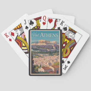 Baraja De Cartas Atenas Grecia Parthenon Travel Art Vintage