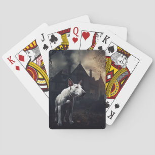 Baraja De Cartas Aterrador de Bull Terrier Halloween