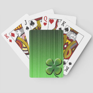 Baraja De Cartas Atractivo verde de cuatro hojas