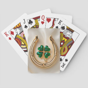 Baraja De Cartas Atrapado afortunado con la herradura del oro