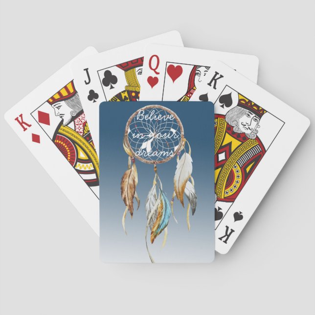 Baraja De Cartas Atrapasueños con efecto ombre azul marino (Reverso)