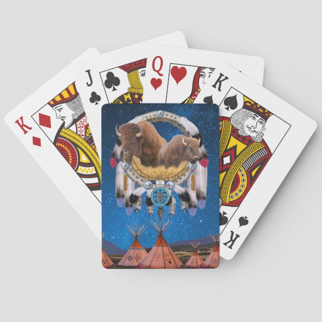 BARAJA DE CARTAS ATRAPASUEÑOS DE BÚFALO (Reverso)
