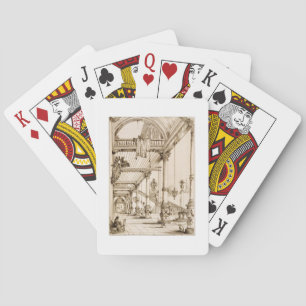 Baraja De Cartas Atrio de un palacio, en genes, del 'arte y de