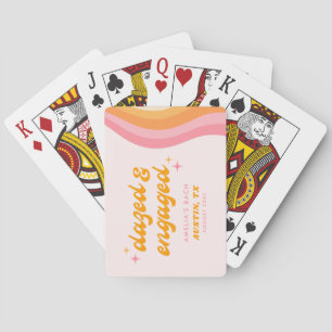 Baraja De Cartas Aturdida y comprometida Divertido rosa y naranja d