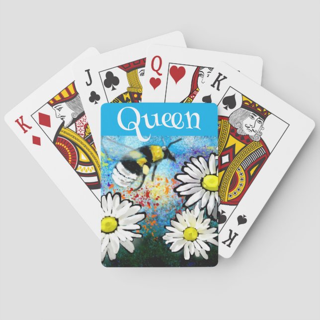 Baraja De Cartas Augusto caprichoso en daisis personalizado (Reverso)