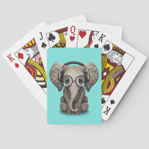 Baraja De Cartas Auriculares que llevan y vidrio de DJ del elefante