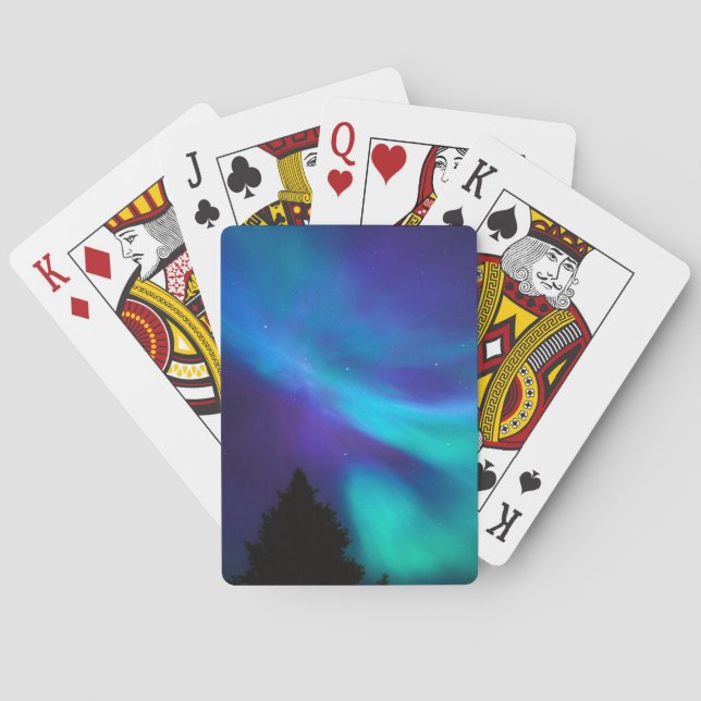 Baraja De Cartas Aurora boreal | Canadá Ontario Sudbury (Reverso)